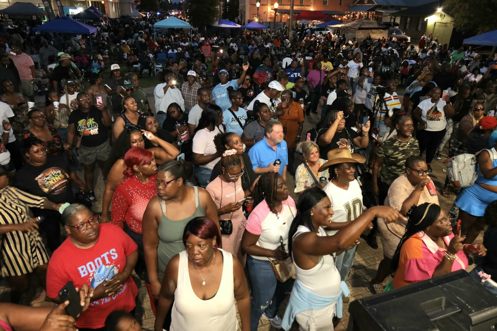 A large crowd gathered for a community celebration